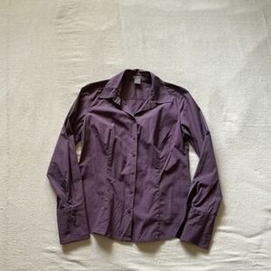 Ann Taylor Purple Button-Down Shirt Size XS